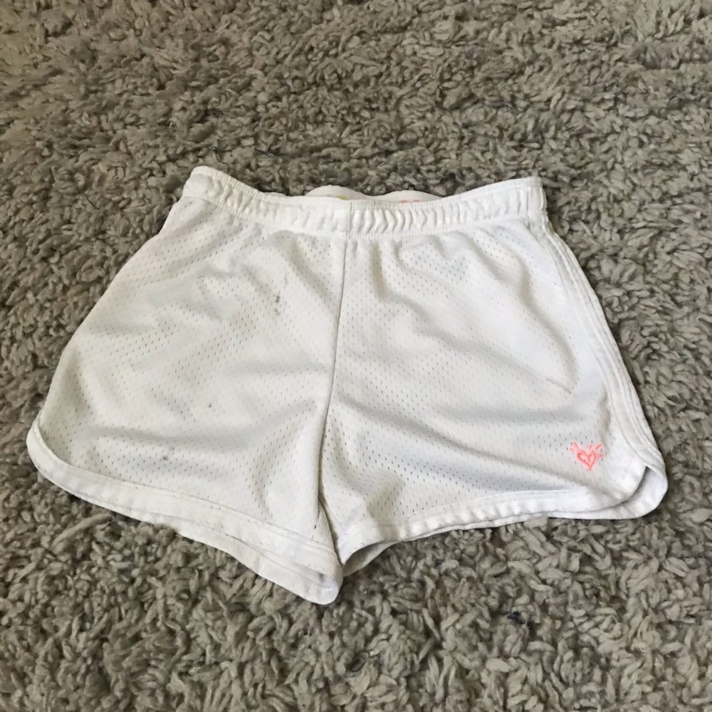 white justice shorts